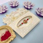 Elegant "Bro" Rakhi with Gemstone & Pearl Beads